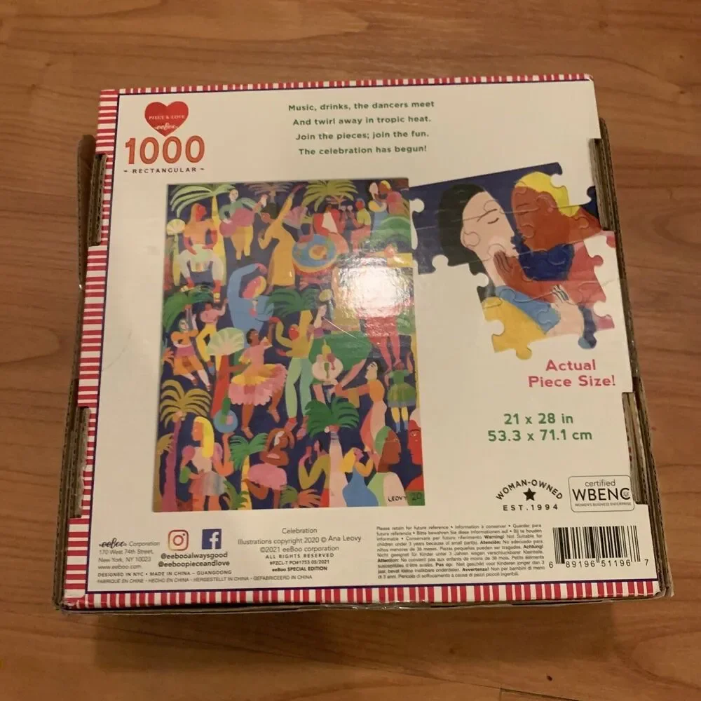 EeBoo Peace & Love Celebration Jigsaw Puzzle 1000 Pieces